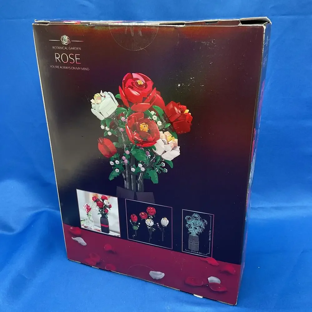 JIE STAR Botanical Garden Roses Bouquet Building Set 818 pc NEW SEALED BOX